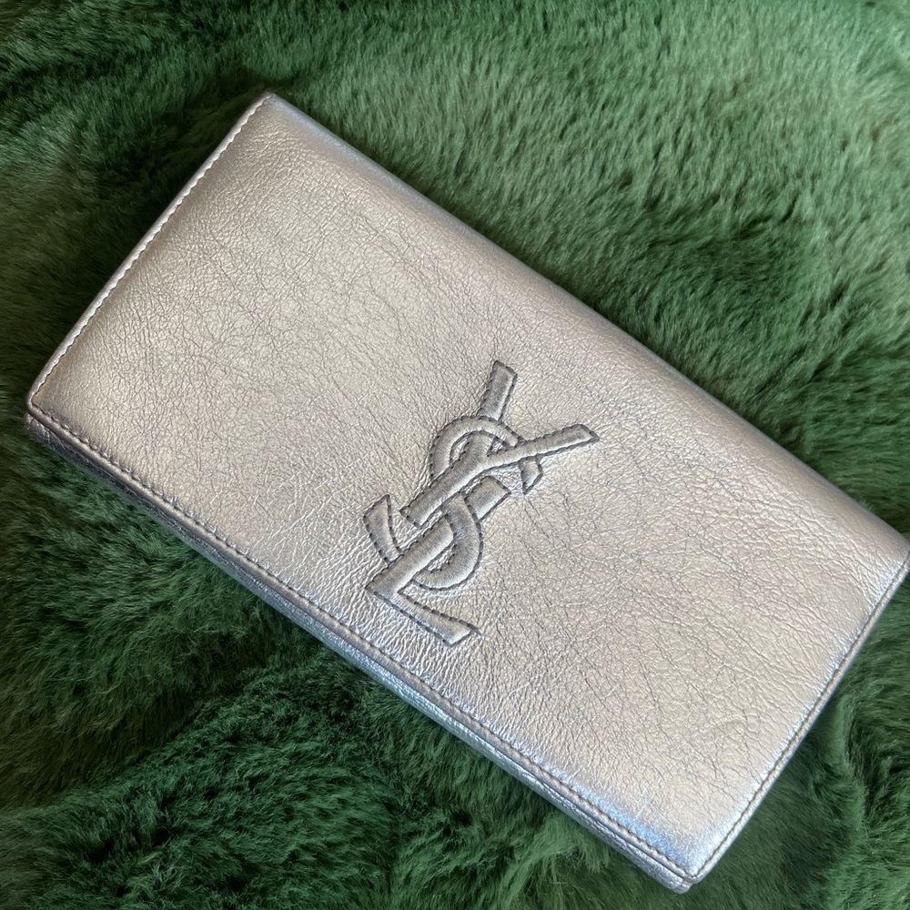 YSL Silver Wallet